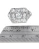 3 Row Square Top Diamond Vintage Style Ring